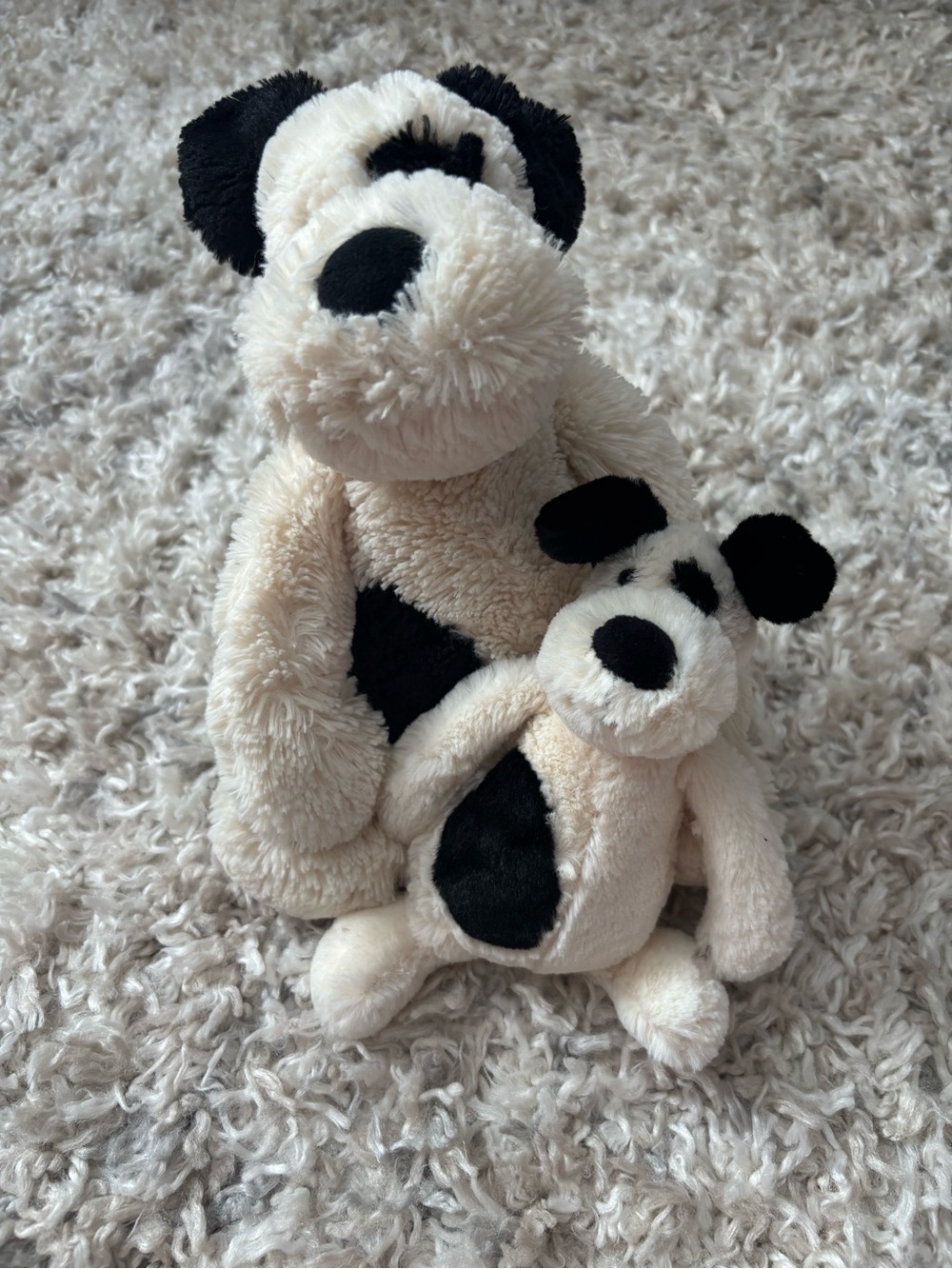 Jellycat Bashful Black and Cream Puppy Duo